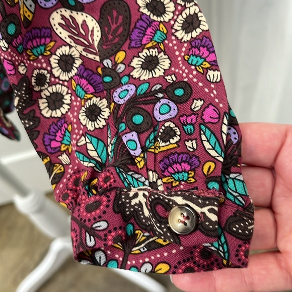 Anthropologie Multicolor Floral Blouse Maeve - Picture 5 of 11